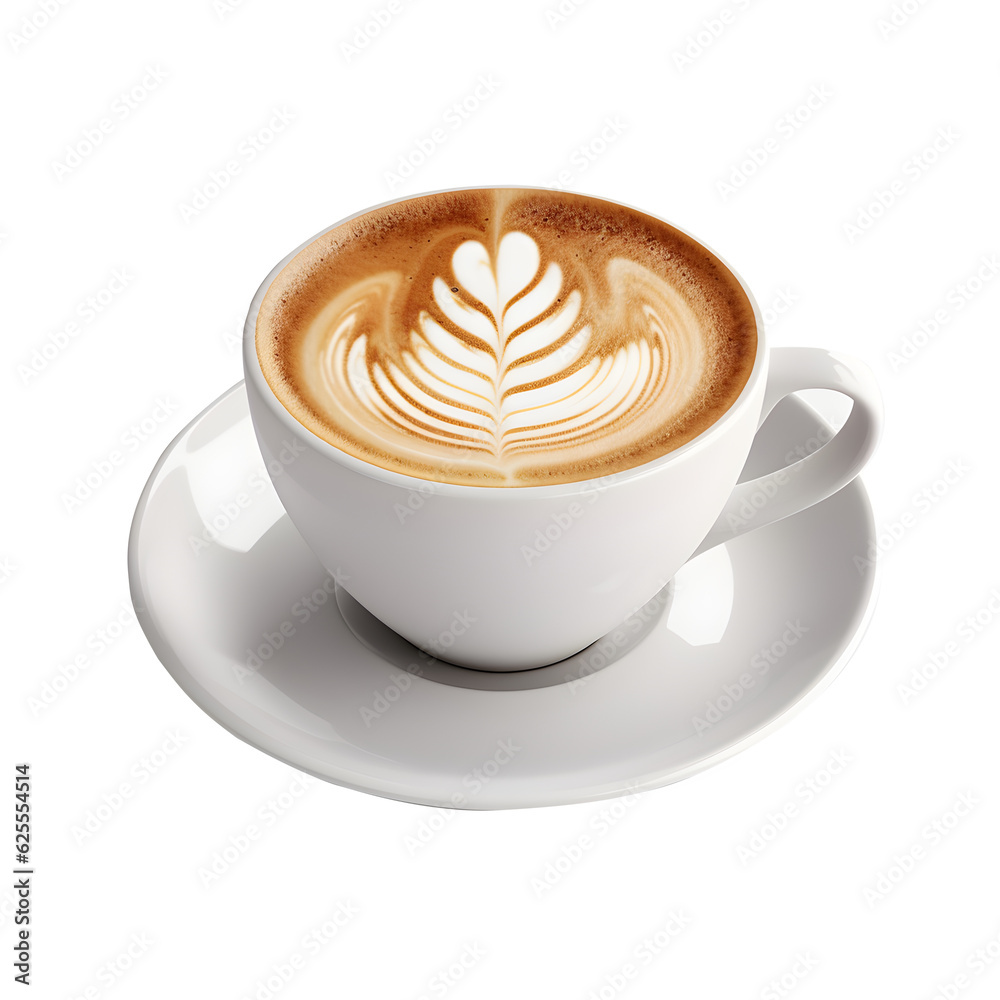 Latte coffee isolated on a white png transparent background Latte coffee isolated on a white png transparent background