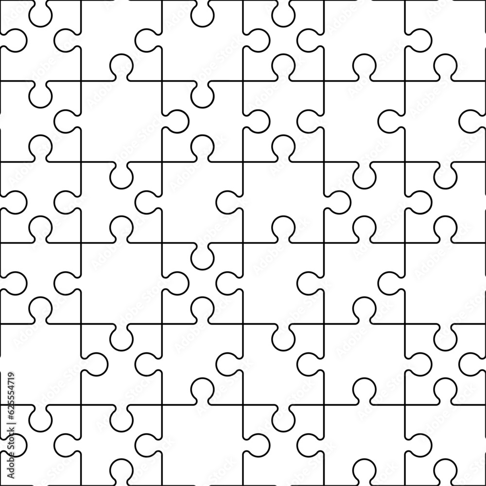 Seamless black puzzle grid pattern background, vector illustration. Seamless black puzzle grid pattern background, vector illustration.