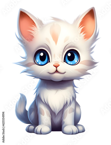 Cute Kitten Cat  Cartoon Anime Kawaii Chibi Animal