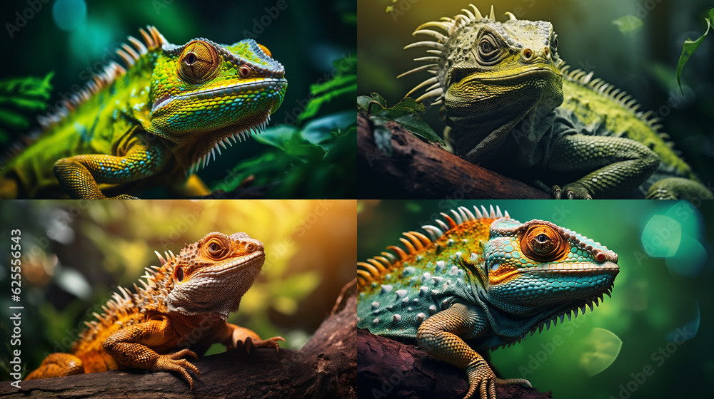 Obraz premium iguana on a branch