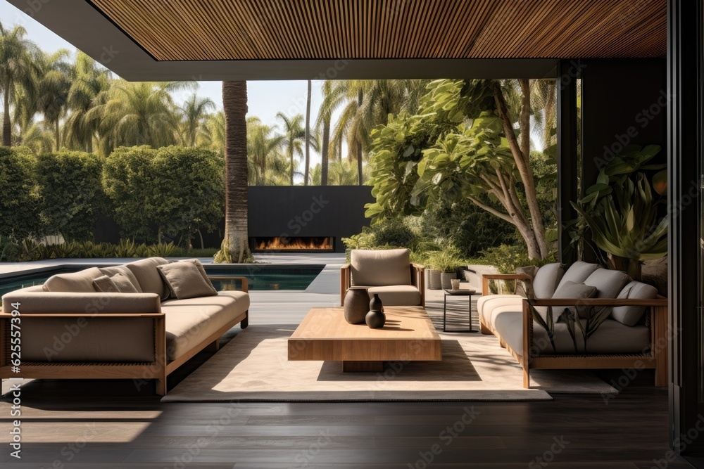soft, inviting tones of the homes interior backdrop and outdoor deck
