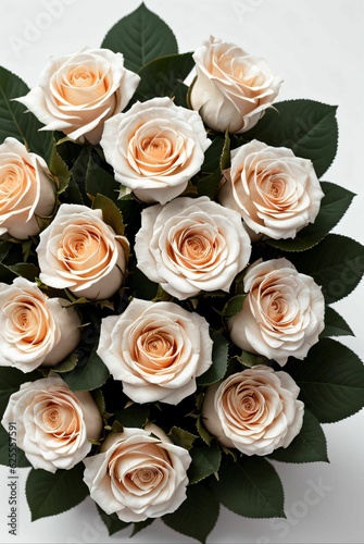 white roses on solid color background 