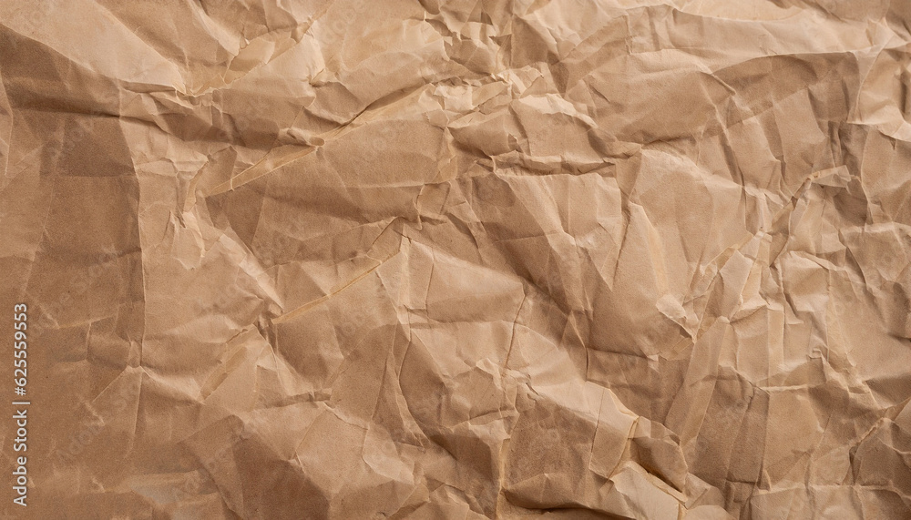 Obraz premium Closeup of brown wrinkled paper texture background