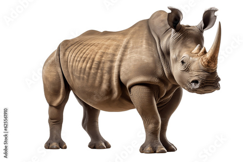 Transparent Background Isolation of the African Black Rhinoceros. Generative AI