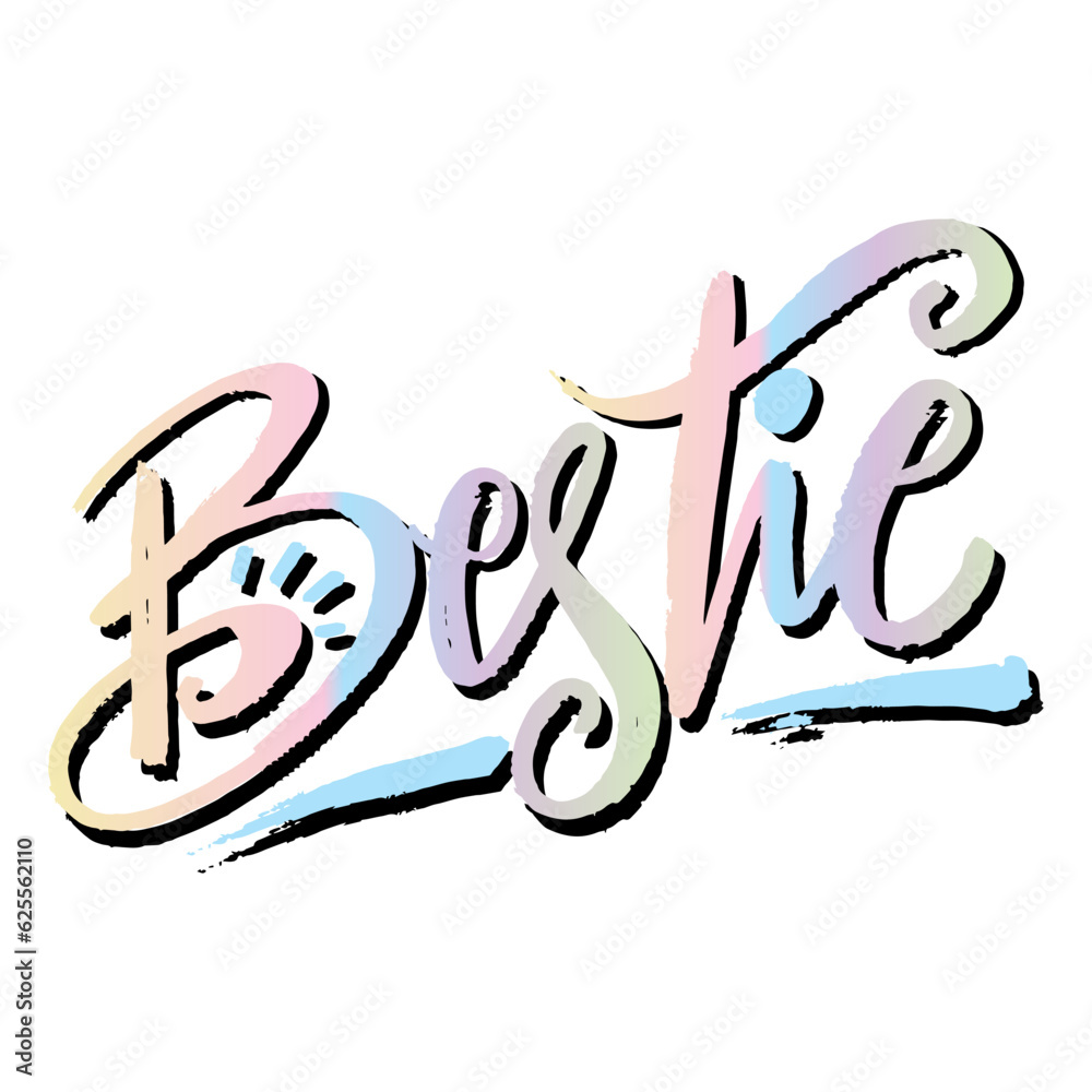 Obraz premium Bestie text effect hand lettering typography
