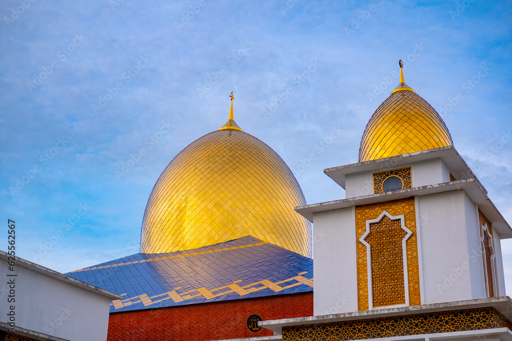 Dome of the mosque against blue sky, Padang, Sumatra Barat, Indonesia