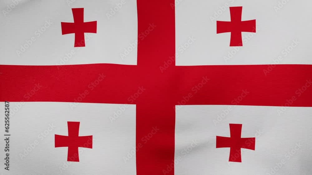 Georgia fabric flag calm swaying in the wind, looped endless cycled video, completely full screen covers flag background Georgia fabric flag calm swaying in the wind, looped endless cycled video, completely full screen covers flag background