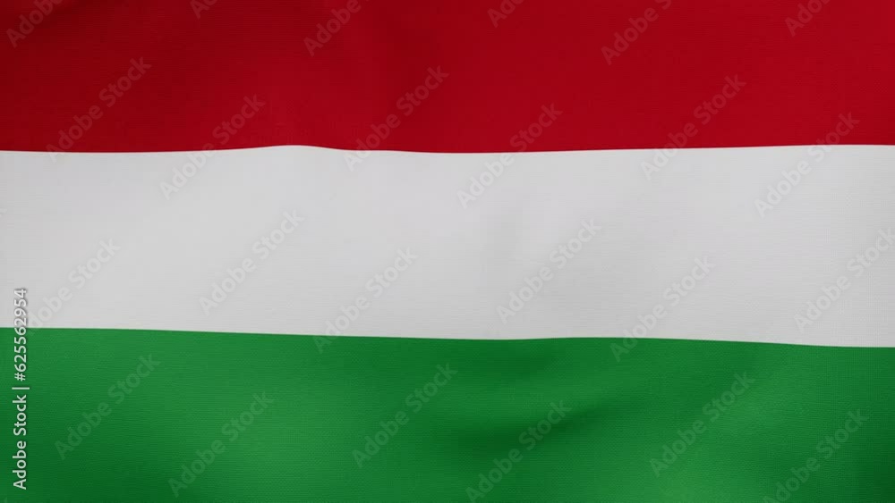 Hungary fabric flag calm swaying in the wind, looped endless cycled video, completely full screen covers flag background Hungary fabric flag calm swaying in the wind, looped endless cycled video, completely full screen covers flag background