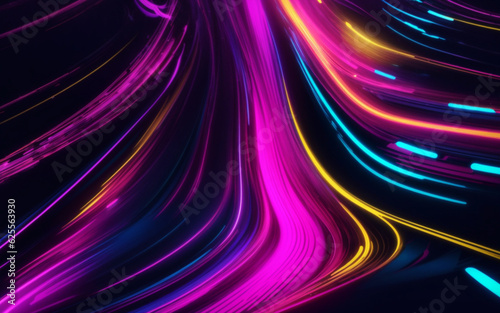 abstract background with glowing lines Tomorrow Captivating Futuristic Glowing Waves and Luminous Light Beams Background Wallpaper yellow pink blue back to future