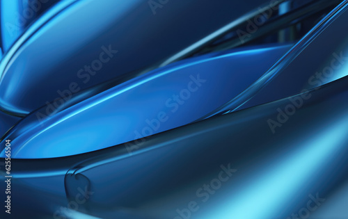 Vibrant Geometric Patterns: Abstract Blue Glass with Smooth Flow in 3D Render Wallpaper for Creative Concepts
