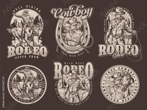 Rodeo show monochrome set stickers