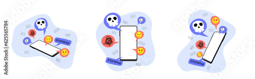 cyber bullying from smartphone illustration