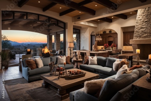 A high end residence with Spanish inspired southwestern style architecture © 2rogan