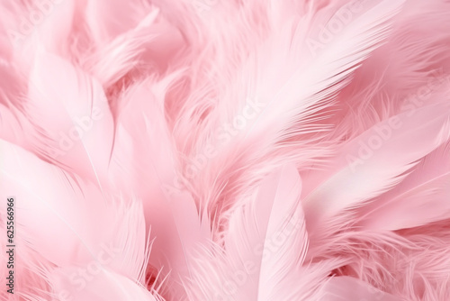 Beautiful color feathers on white background, feather texture, pink background