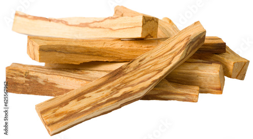 Palo santo wood sticks isolated on white background.