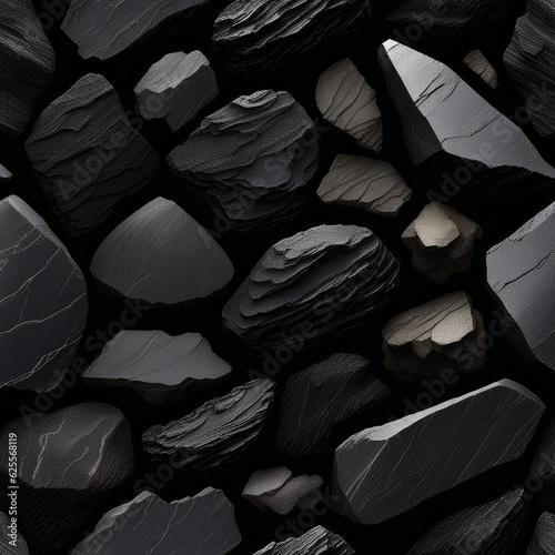 Black stone texture, background, rock 