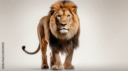 Lion on a white background with text space can use for advertising, ads, branding