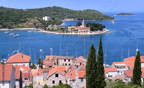 THE TOWN OF VIS ON THE ISLAND OF VIS IN CROATIA  photo