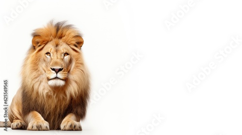 Lion on a white background with text space can use for advertising, ads, branding © Clown Studio