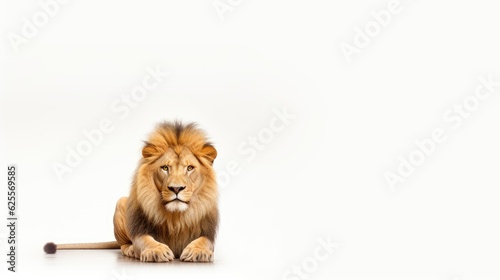 Lion on a white background with text space can use for advertising  ads  branding