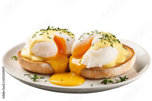 Foto Delectable Plate of Eggs Benedict Isolated on Transparent Background
