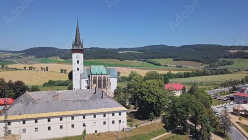 Aerial of Church of St. Ladislaus in Spissky Stvrtok, Slovakia photo