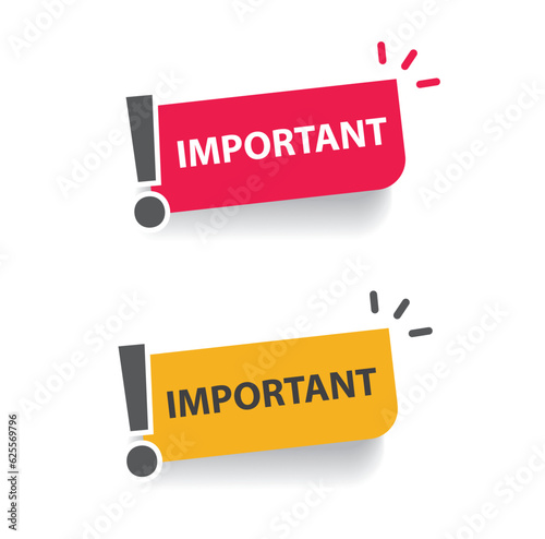 Announce message banner in yellow and red: important information.