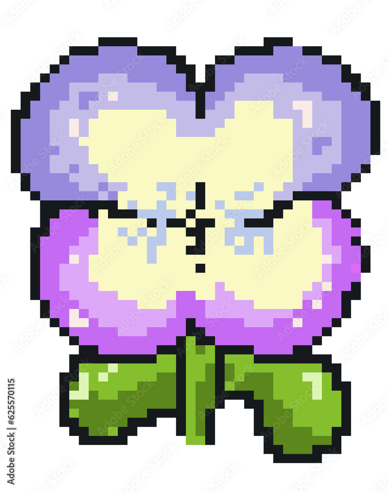 Pansy Pixel art hand drawn illustration