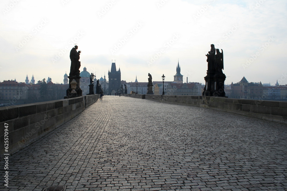 Obraz premium Prague, Czech Republic - 04.02.2013. Charles Bridge in the early morning