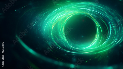 swirling blue and green shape in 3d motion