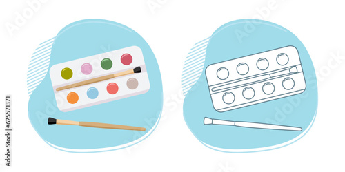 Coloring book Stationery School Draw Art Paints