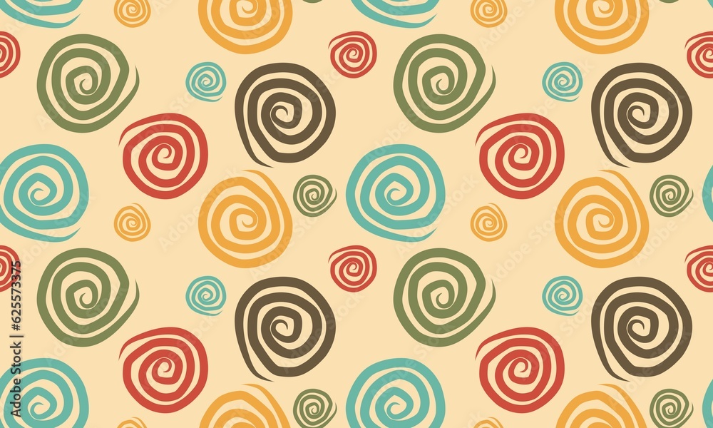 pattern swirl retro color seamless Ideal for wallpaper, background, interior paintings, posters, covers or banners