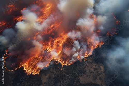 Intense wildfire engulfs the forest - a stark image of the ongoing climate crisis