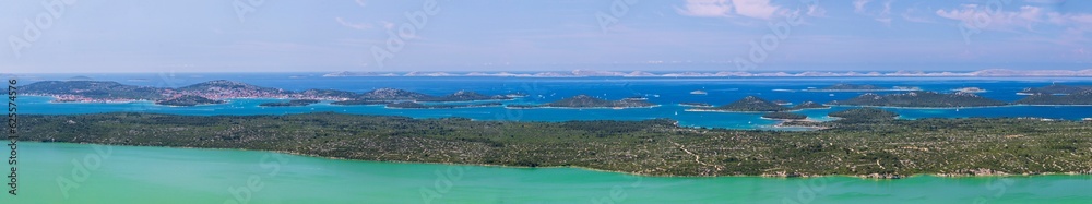 Panoramic view of Kornati islands in Croatia.