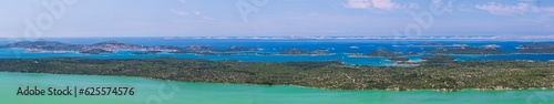 Panoramic view of Kornati islands in Croatia.