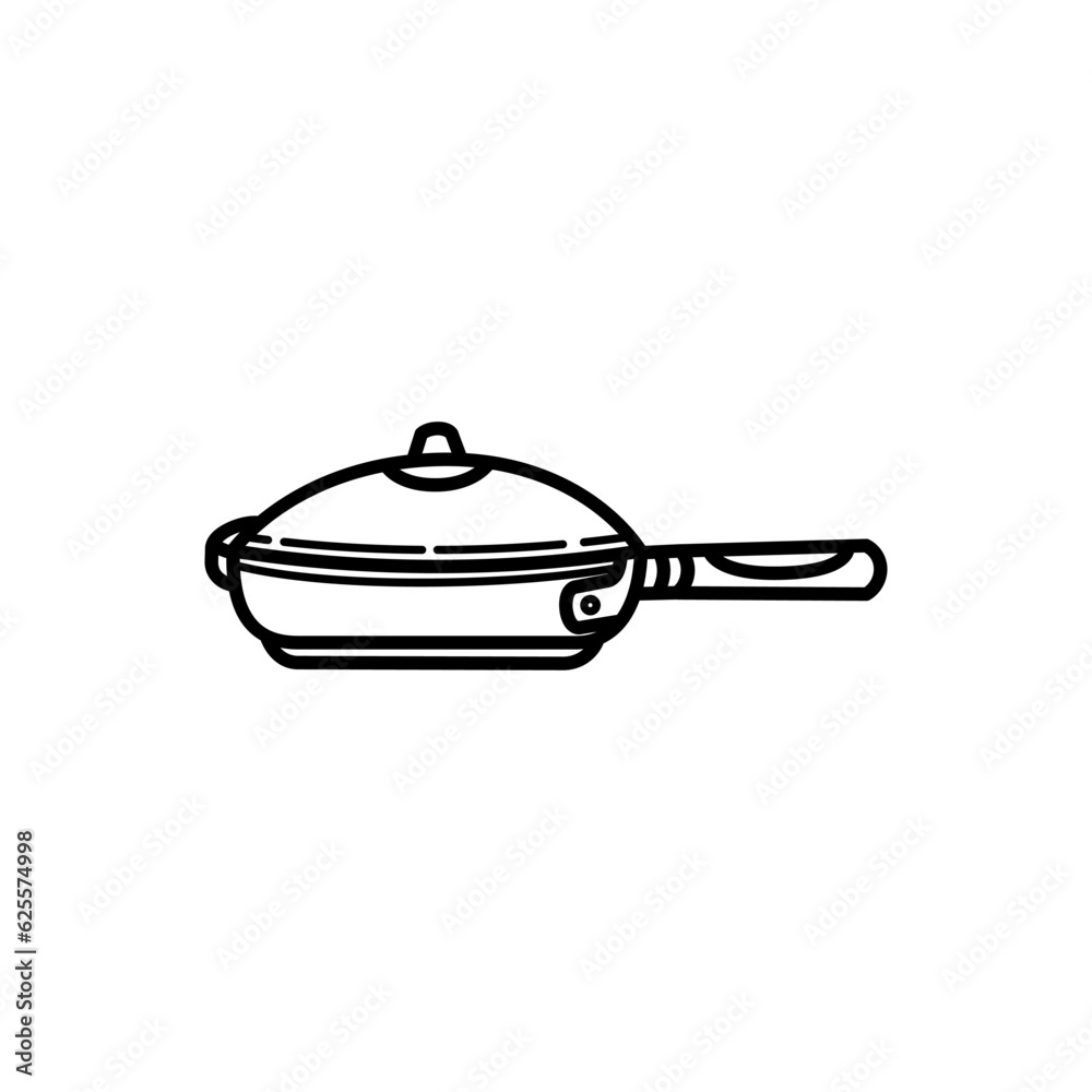 Frying pan icon design isolated on white background Frying pan icon design isolated on white background