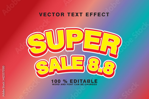 Super sale text effect 3d
