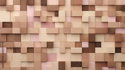 Wood background made with various woods, squares. Abstract background