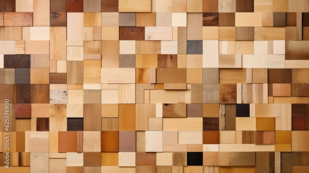 Wood background made with various woods, squares. Abstract background Wood background made with various woods, squares. Abstract background