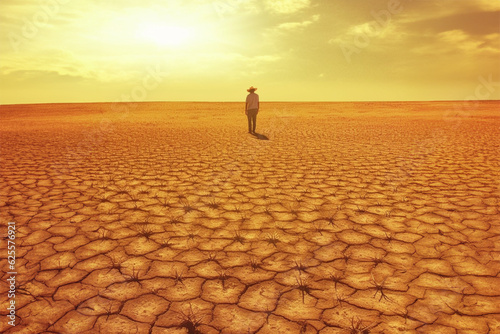 cracked land on hot sunny weather el nino