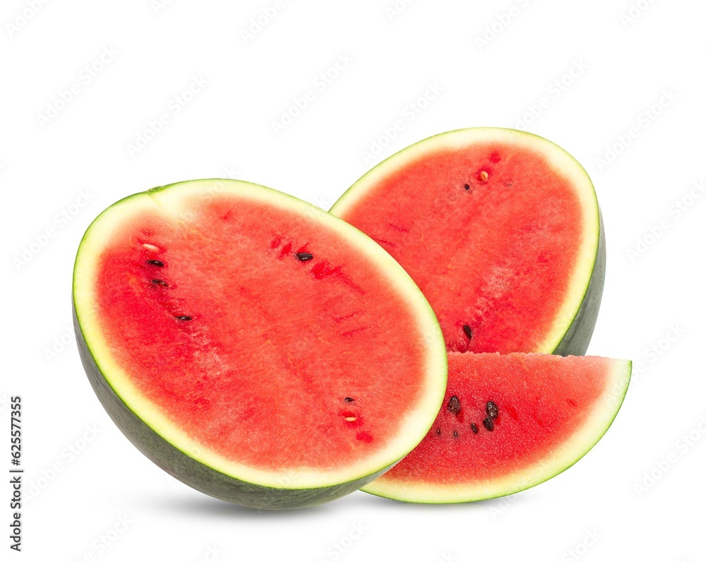 watermelon isolated on white background, clipping path, full depth of field