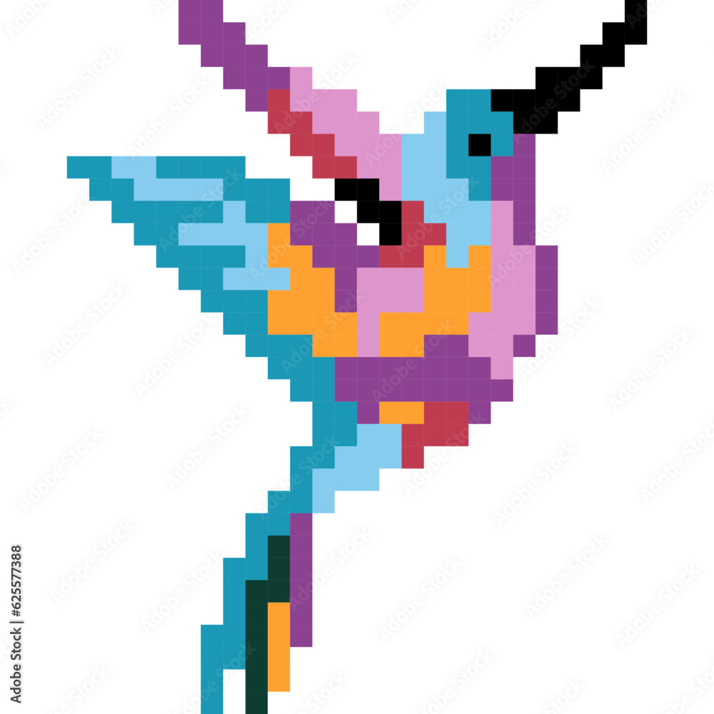 bird cartoon icon in pixel style bird cartoon icon in pixel style