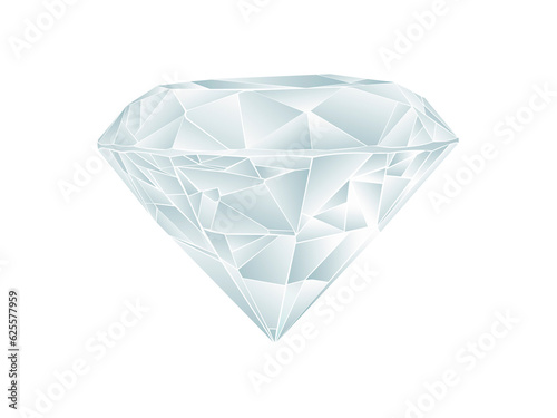 A realistic diamond, transparent background