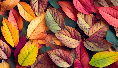 autumn leaves background, texture, flora, red, pattern, AI generated