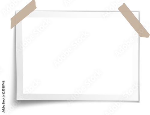 Vintage empty photo frame with adhesive tape