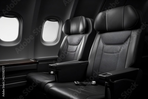 Luxury first-class business seats for premium travel experiences, Generative Ai © rzrstudio