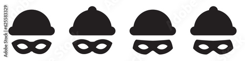 Robber mask icon. Incognito icon. Thief mask icon, vector illustration