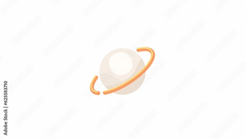 Cosmos saturn planet with ring 2D object animation. Sphere in outer space flat cartoon 4K video, transparent alpha channel. Galaxy and space. Solar system planet animated element on white background Cosmos saturn planet with ring 2D object animation. Sphere in outer space flat cartoon 4K video, transparent alpha channel. Galaxy and space. Solar system planet animated element on white background