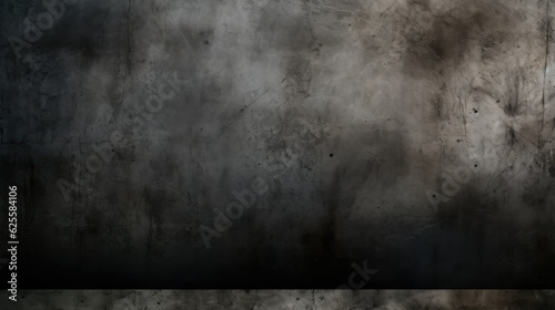 Grunge texture on black background  old vintage wall with painted black boards and grainy