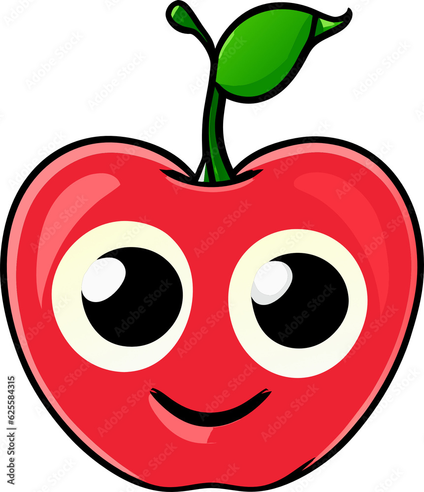 Apple with leaf. Generative AI Apple with leaf. Generative AI